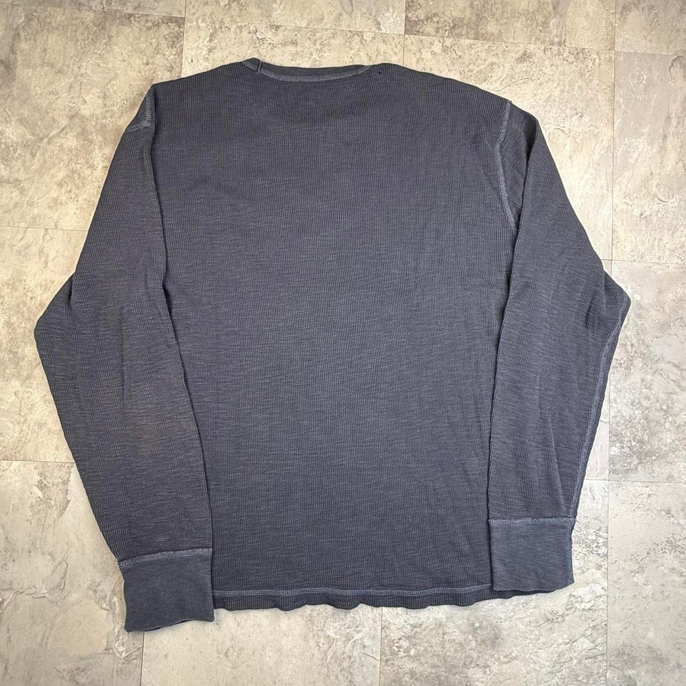 Y2K faded navy long sleeve thermal waffle knit - Picture 4 of 8